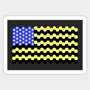 Beekeeping American Flag Sticker